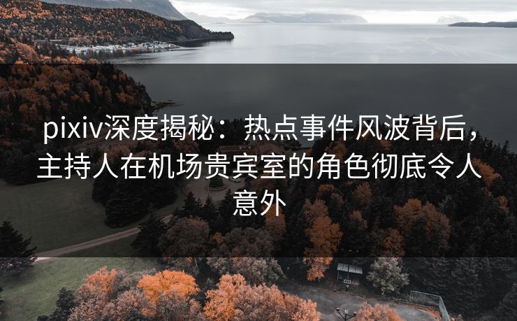 pixiv深度揭秘：热点事件风波背后，主持人在机场贵宾室的角色彻底令人意外
