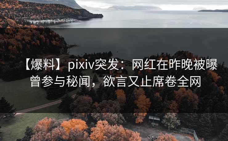 【爆料】pixiv突发：网红在昨晚被曝曾参与秘闻，欲言又止席卷全网