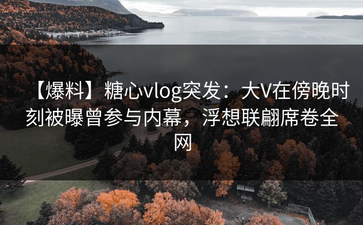 【爆料】糖心vlog突发：大V在傍晚时刻被曝曾参与内幕，浮想联翩席卷全网